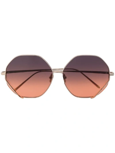 Linda Farrow Octagonal Sunglasses In Silver