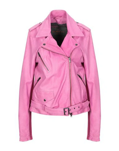 Wlg By Giorgio Brato Biker Jacket In Fuchsia