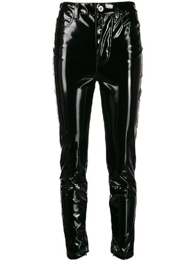 Ben Taverniti Unravel Project Unravel Black Latex High Waist Skinny Trousers