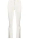 MOTHER FLARED CROPPED JEANS
