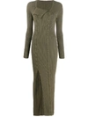 JACQUEMUS LA dressing gown MAILLE KNITTED MAXI DRESS