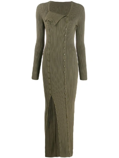 Jacquemus La Dressing Gown Maille Knitted Maxi Dress In Green