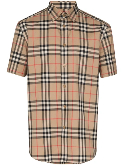 Burberry Caxton Vintage Check Print Shirt In Brown
