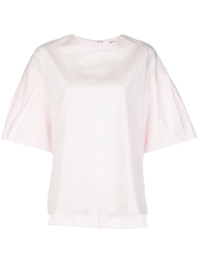 Adam Lippes Flutter Sleeve Top In Pink