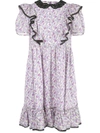 Marc Jacobs The Shirley Floral Cotton Midi Dress In Purple