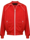 Prada Ladder-proof Cotton Fleece Jacket In Red