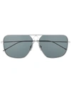 Thom Browne Ring Detail Sunglasses In Silver