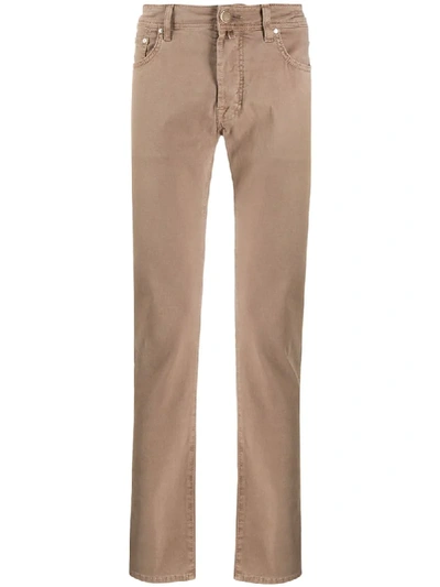 Jacob Cohen Straight Leg Jeans In Brown