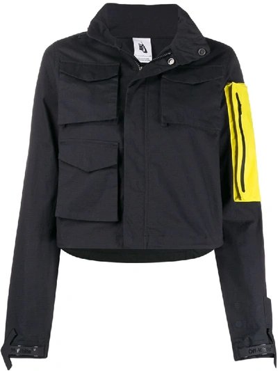 Off-white X Nike Detachable Pocket Hooded Jacket In Black