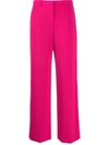 Theory Admiral Crepe Tailored Cropped Trousers In Pink