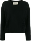 Gucci Ribbed V-neck Jumper In Black