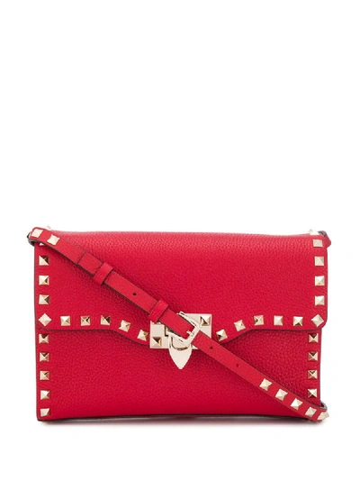 Valentino Garavani Small Rockstud Crossbody Bag In Red