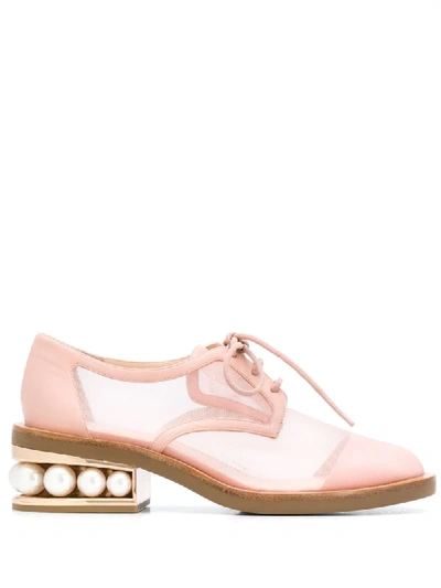 Nicholas Kirkwood Casati Mesh Derby Shoes 35mm In Pink