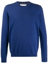 Calvin Klein Jeans Est.1978 Fitted Crew-neck Jumper In Blue