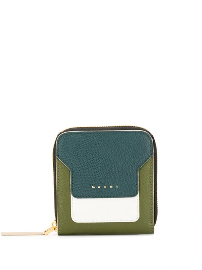Marni Squared Zip-around Wallet In Grey