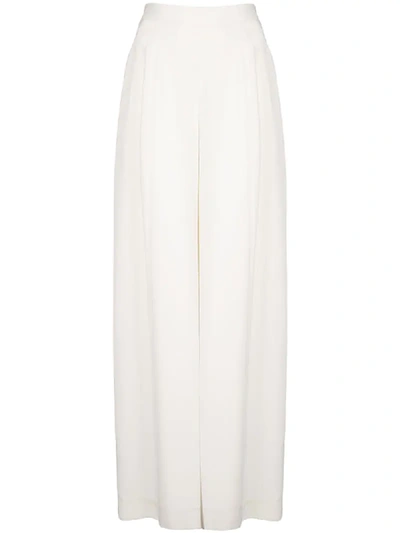 Adam Lippes Pleated Wide-leg Trousers In Neutrals