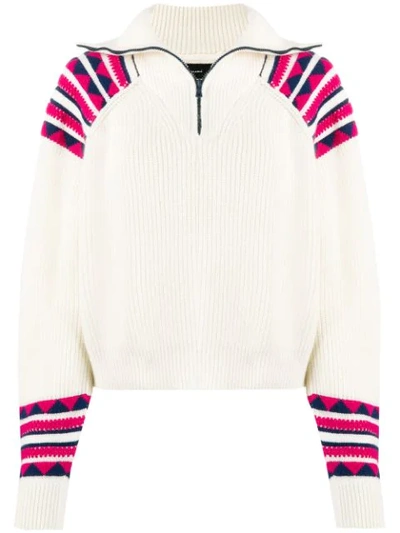 Alanui Cashmere And Wool Sweater In 0188 Lapponia White Multicolor