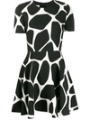 Valentino Printed Wool And Silk-blend Crepe Mini Dress In Ivory/black