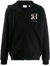 Burberry Equestrian Knight Zipped Hoodie In Black