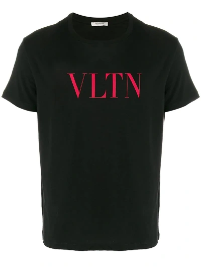 Valentino T-shirt Mit Vltn-print In Black