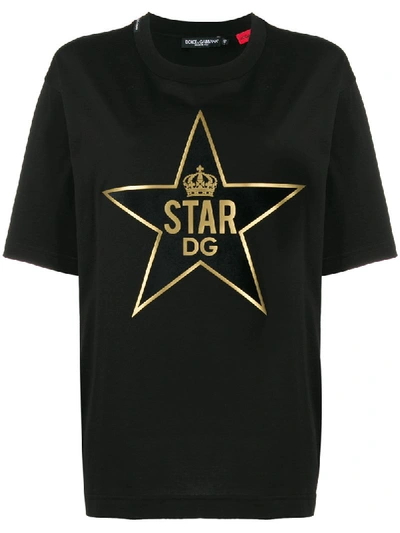Dolce & Gabbana Millennials Star Print T-shirt In Black