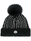 MONCLER EMBELLISHED POM-POM HAT