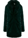 Apparis Faux Fur Coat In Green