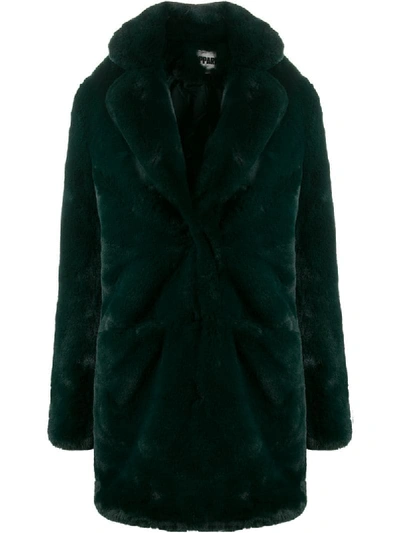 Apparis Faux Fur Coat In Green