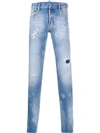 DSQUARED2 DISTRESSED EFFECT LOGO PATCH JEANS