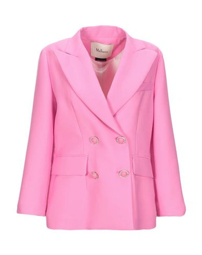 Mulberry Crepè Double-breasted Blazer In Light Purple