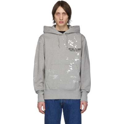 Helmut Lang Logo-embroidered Cotton Hooded Sweatshirt In Precision