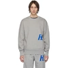 HELMUT LANG HELMUT LANG GREY MONOGRAM CREWNECK SWEATSHIRT