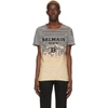 BALMAIN BALMAIN BLACK AND YELLOW STRIPED TIE-DYE T-SHIRT