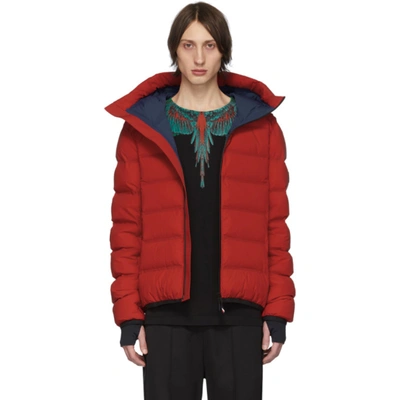 Moncler Red Down Lagoria Jacket In Orange