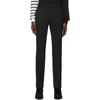 BALMAIN BLACK WOOL SATIN TROUSERS