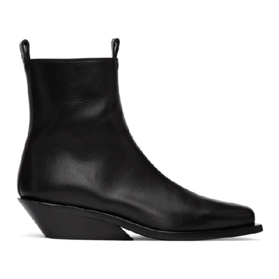 Ann Demeulemeester Square Toe Chelsea Boots In Nero