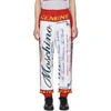 MOSCHINO MOSCHINO RED AND WHITE BUDWEISER EDITION LOGO LOUNGE trousers