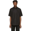 BALENCIAGA BALENCIAGA BLACK RUBBER LOGO SHORT SLEEVE SHIRT