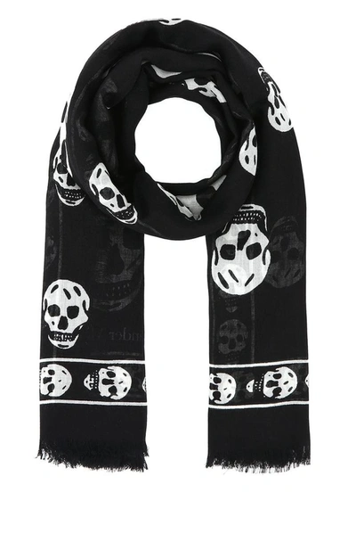 Alexander Mcqueen All Over Skull Print Scarf In Multi