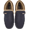 Barbour Monty Suede Tartan Moccasins In Navy