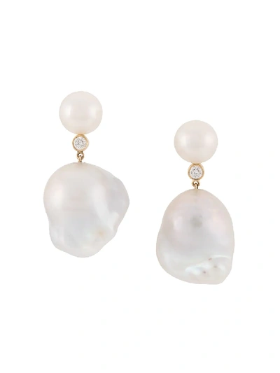 Sophie Bille Brahe 14kt Gold Diamond Venus Earrings In 白色