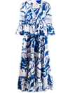 La Doublej Jennifer Jane Floral Ruffle Cotton Midi Dress In White