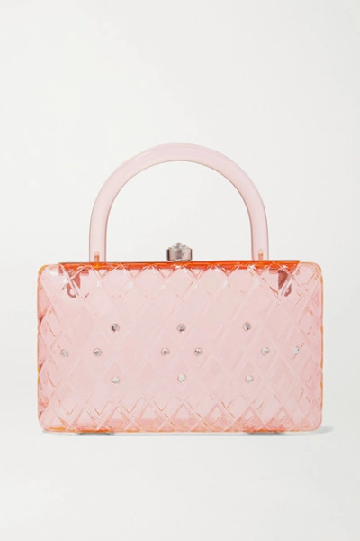 Hvn Rio Crystal-embellished Acrylic Tote In Pink