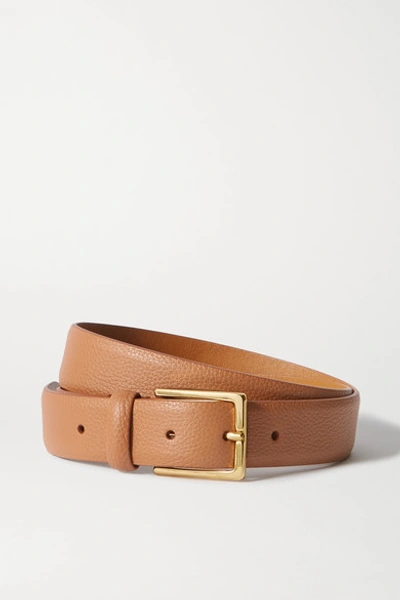 Anderson's Textured-leather Belt In Tan