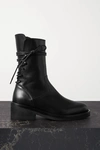 ANN DEMEULEMEESTER LACE-UP LEATHER ANKLE BOOTS