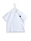 Comme Des Garçons Heart Patch Polo Shirt In White