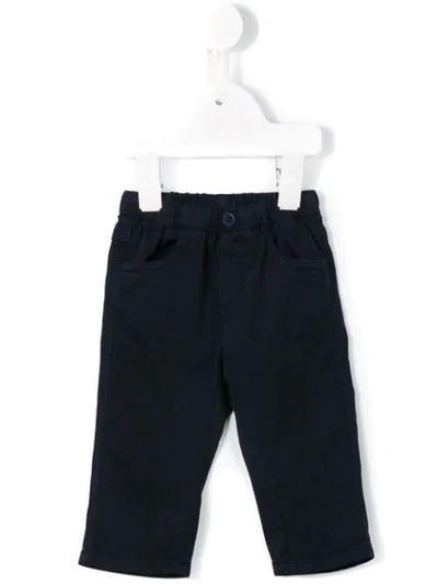 Il Gufo Babies' Elasticated-waist Straight-leg Trousers In 蓝色