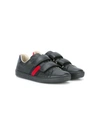 Gucci Kids' Children's Leather Sneaker With Web In Blue