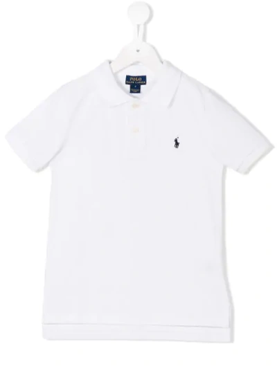 Ralph Lauren Kids' Short-sleeve Logo Embroidery Polo Shirt In White