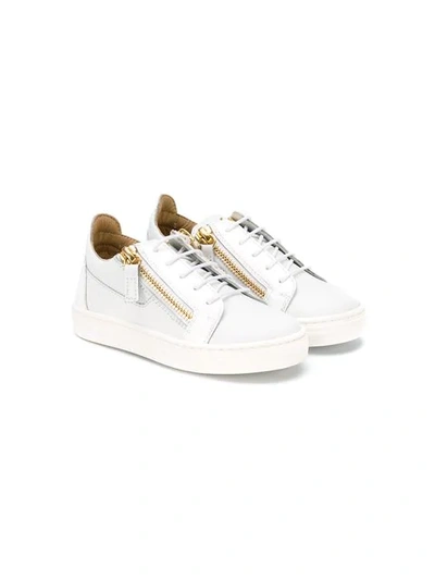 Giuseppe Zanotti Kids' Leather Low-top Sneaker Frankie In White